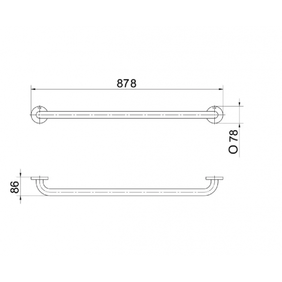 Barra De Apoio 80 Cm Docol Benefit Aço Inox