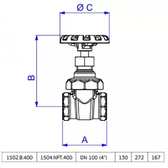 Registro Gaveta Deca 1502 semi industrial 4" 1502.B.400