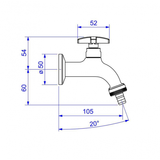 Torneira para jardim e tanque c/ adp mang.1153.C34 Max Deca