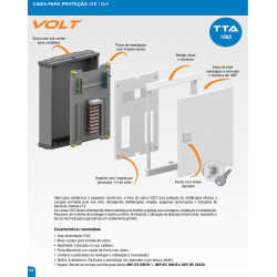 QUADRO DISTRIBUIÇÃO VDI EMBUTIR EM AÇO CARBONO BRUM 64 X 34 