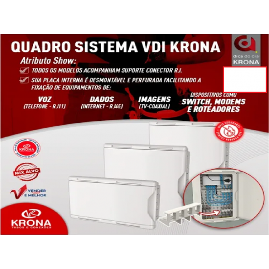 Quadro Sistema VDI de Embutir 30 x 50 Krona