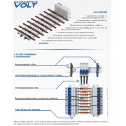 BARRAMENTO BIFÁSICO BRUM VOLT 18 CIRCUITOS DIN 100A